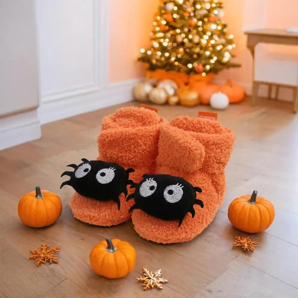 Halloween Pumpkin Baby Booties Stay On Slippers