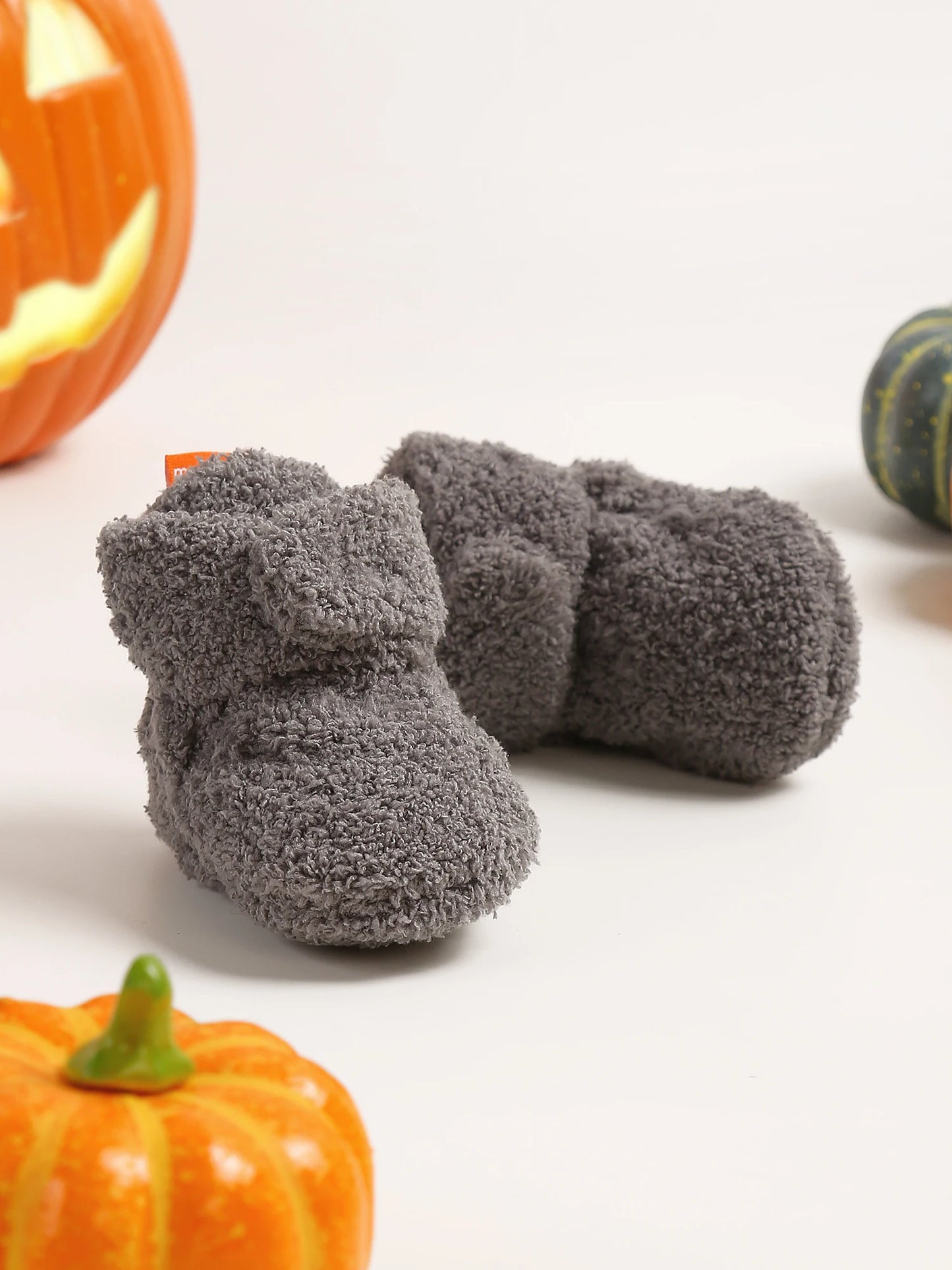 Halloween Pumpkin Baby Booties Stay On Slippers